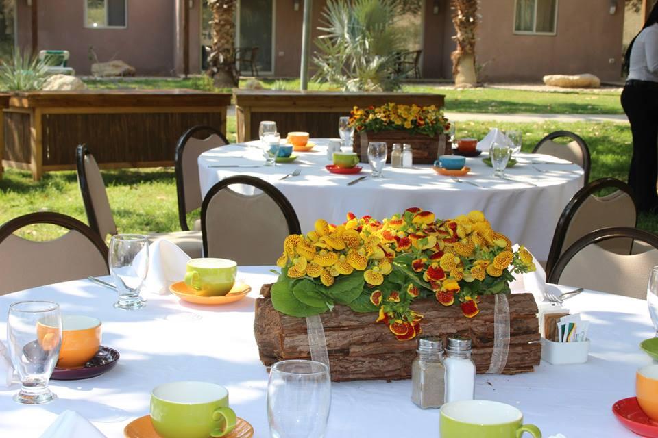 שלחנות בחצר - ספא סינרגיה